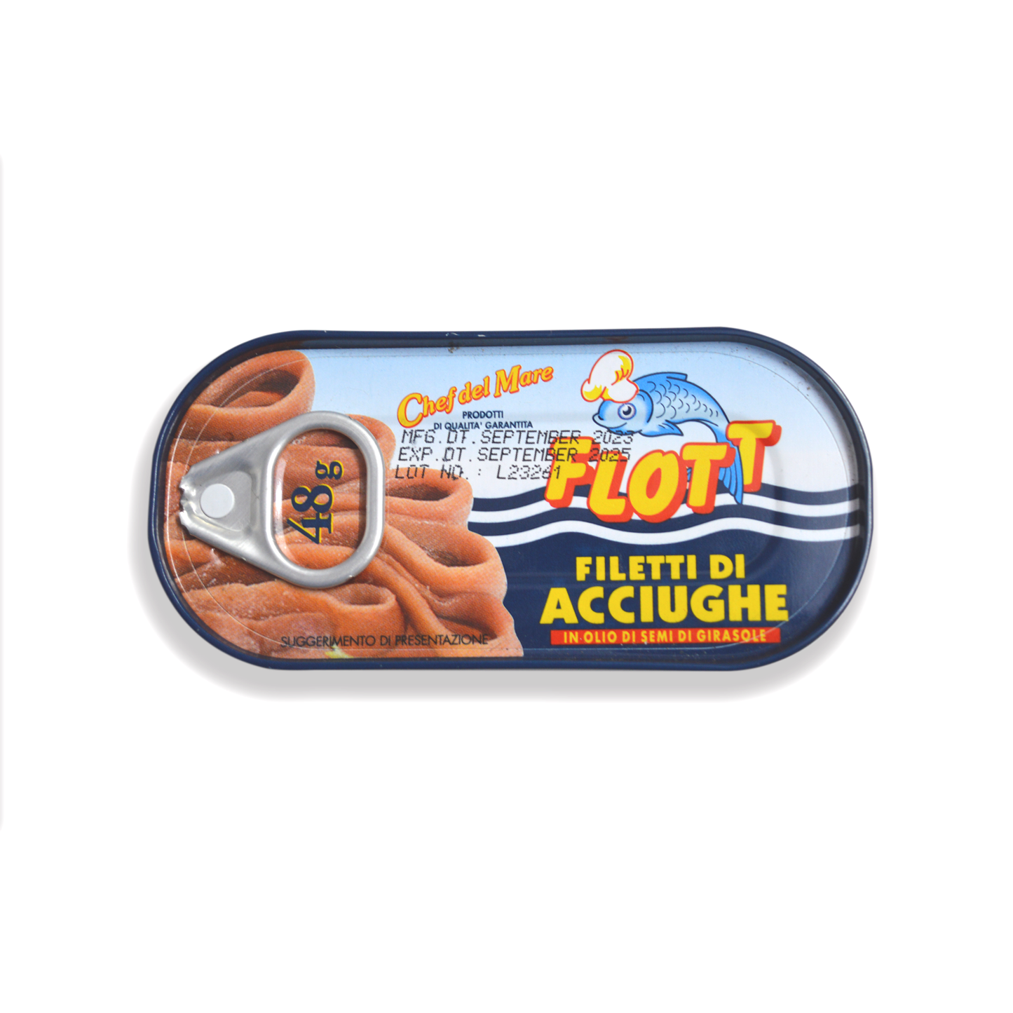 Flott Anchovy Fillets in Olive Oil - Can 25/2 oz