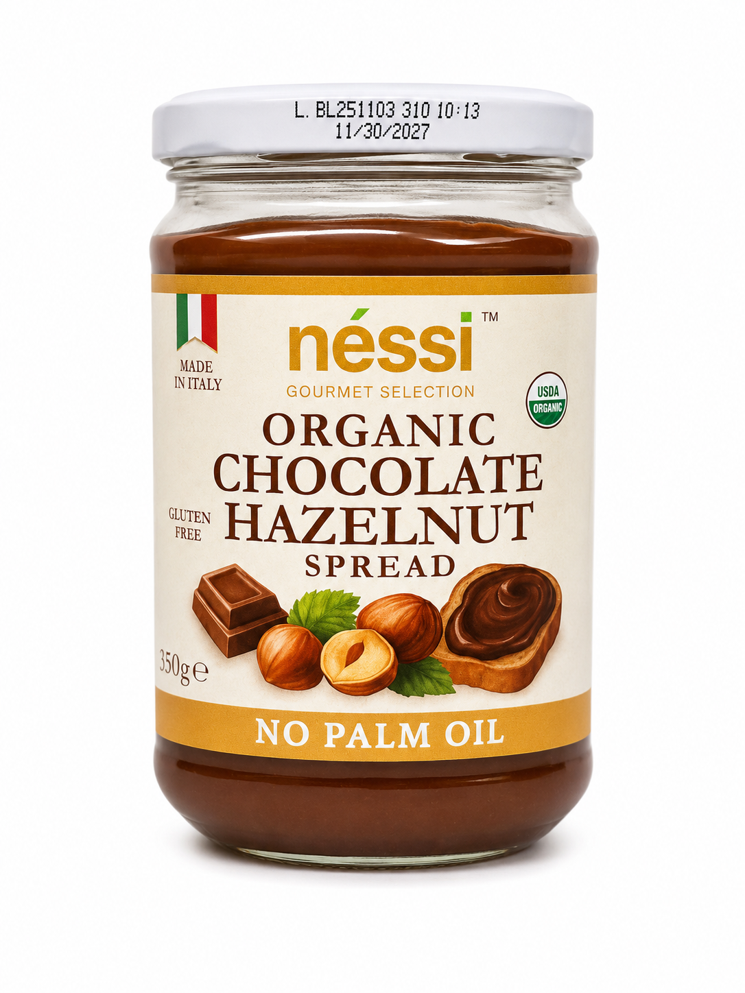 Néssi Organic Chocolate Hazelnut Spread 6/12.35 oz