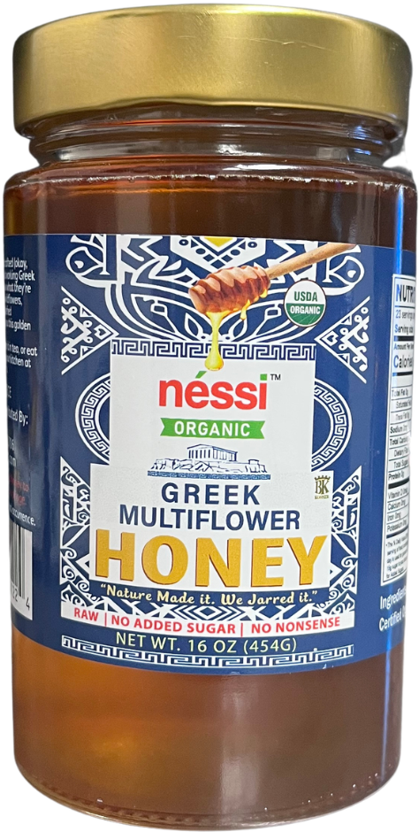 Néssi Greek Organic Multiflower Honey 12/16 oz