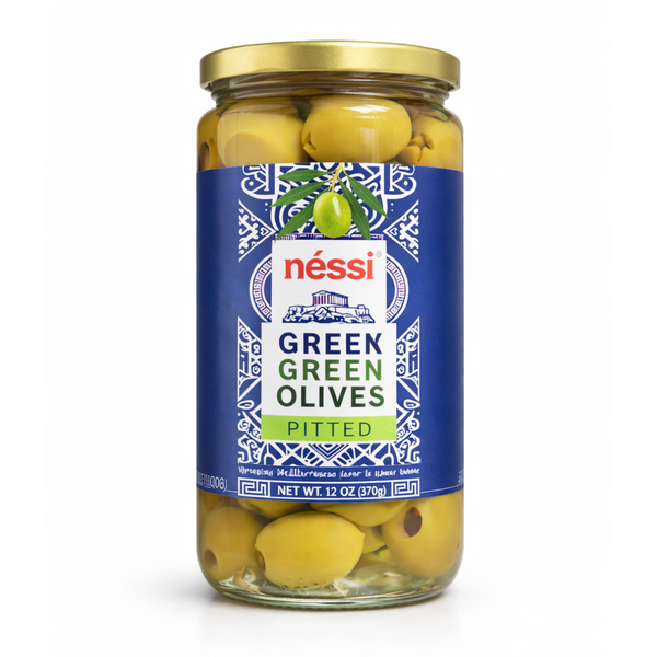 Néssi Greek Green Olives Pitted 12oz | B2B Wholesale