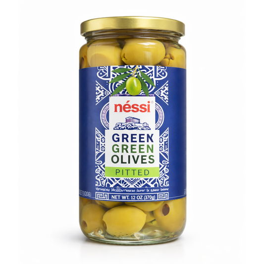 Néssi Greek Green Olives Pitted 12oz | B2B Wholesale