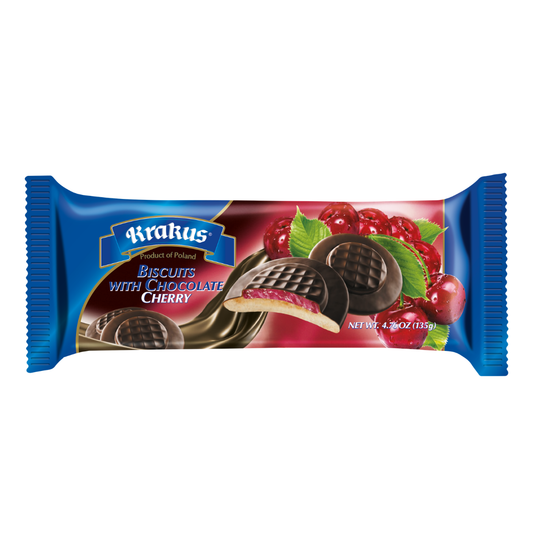 Krakus Cherry Biscuits in Chocolate 21/4.76 oz